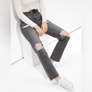American Eagle distressed 90s boyfriend grey jeans